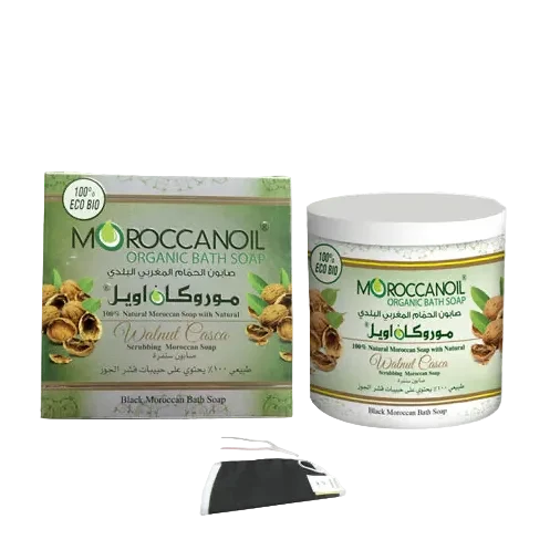 Moroccan Oil Soap 250ml Walnut casca soap+ Luffa