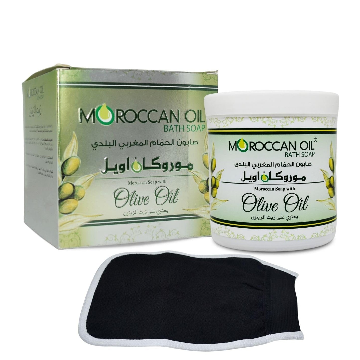 Moroccan Oil Bath Soap With Olive Oil 250 ml + Luffa