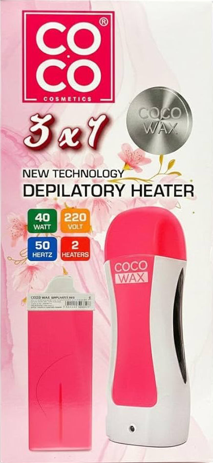 Coco Wax Heat Hair Removal Device with Wax, wax strips- 3 in 1