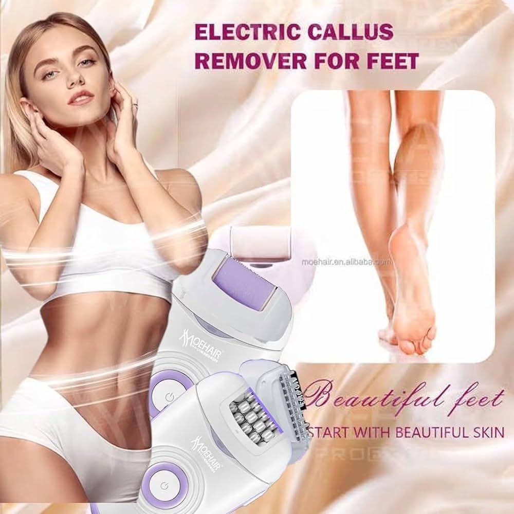 Moehair MO-9103 Silk Epil 3 Electric Epilator Set, 3-in-1 Rechargeable Hair Removal Device with Shaver and Callus Remover, 21 Tweezers, Type-C Charging
