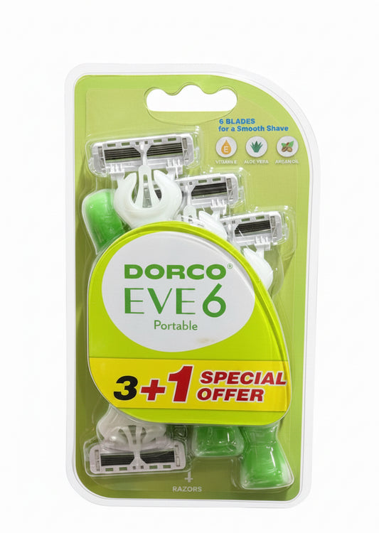 DORCO EVE disposable 6 blades razor  (BONUS PACK) 3+1 FREE