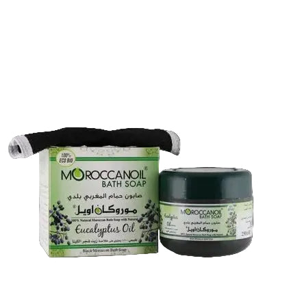 Moroccan Oil Bath Soap With Eucalyptus Oil 250 ml + Luffa
