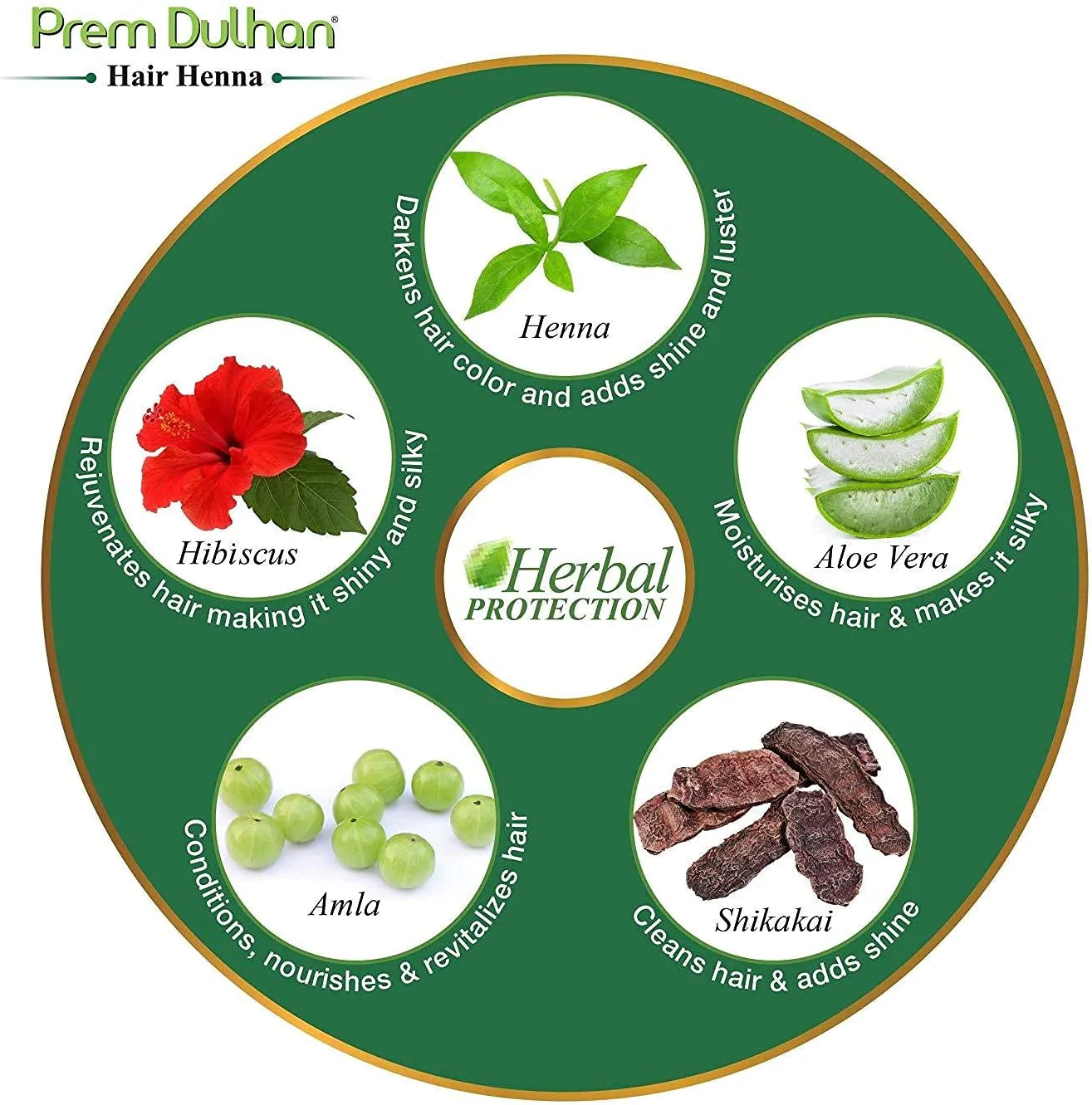 Prem Dulhan Henna - Natural Brown NO AMMONIA  125G