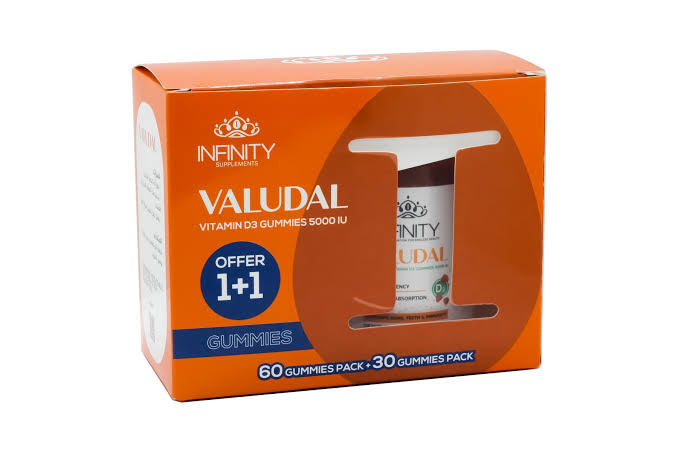 Infinity Valudal (Vitamin D3 Gummies 5000 IU) 60 Gummies + 30 Gummies