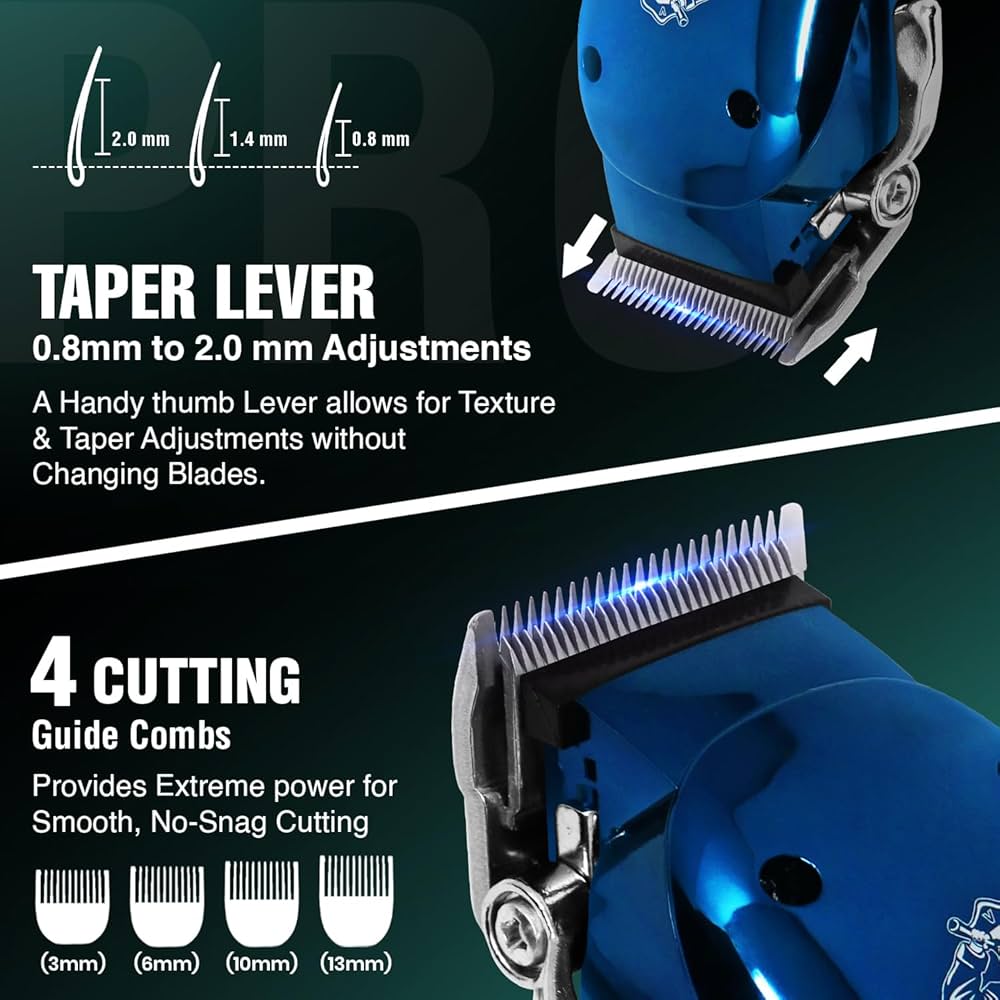 VGR V-679 Professional Hair Clipper/Hair Trimmer for Men, 180 min Runtime with 4 Length Settings (Blue)