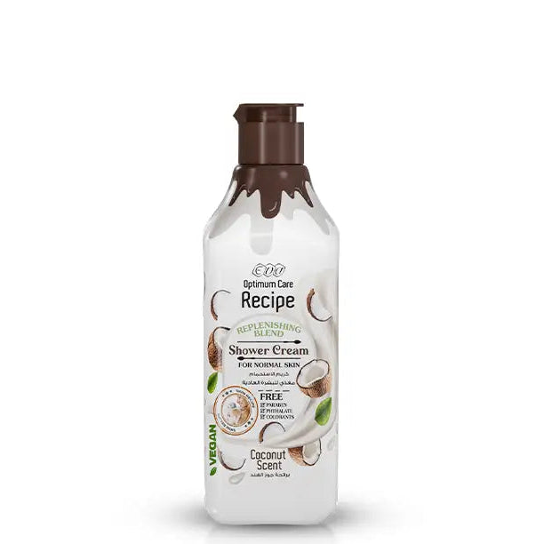 Eva Recipe Replenishing Blend Shower Cream For Normal Skin Coconut Scent 370Ml